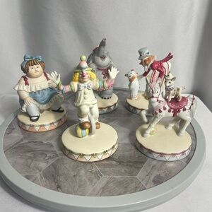 Circus Royale By Walace Berrie Vintage Colorful Circus Figurine Set 5 1983 Rare